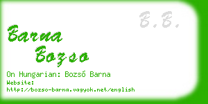 barna bozso business card